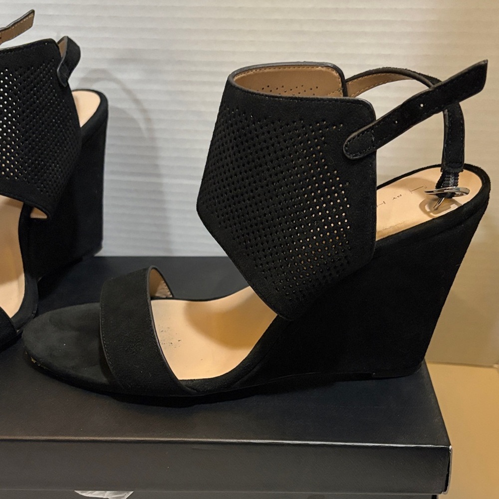 H by Halston Black Peep-Toe Heels - Picture 2 of 2